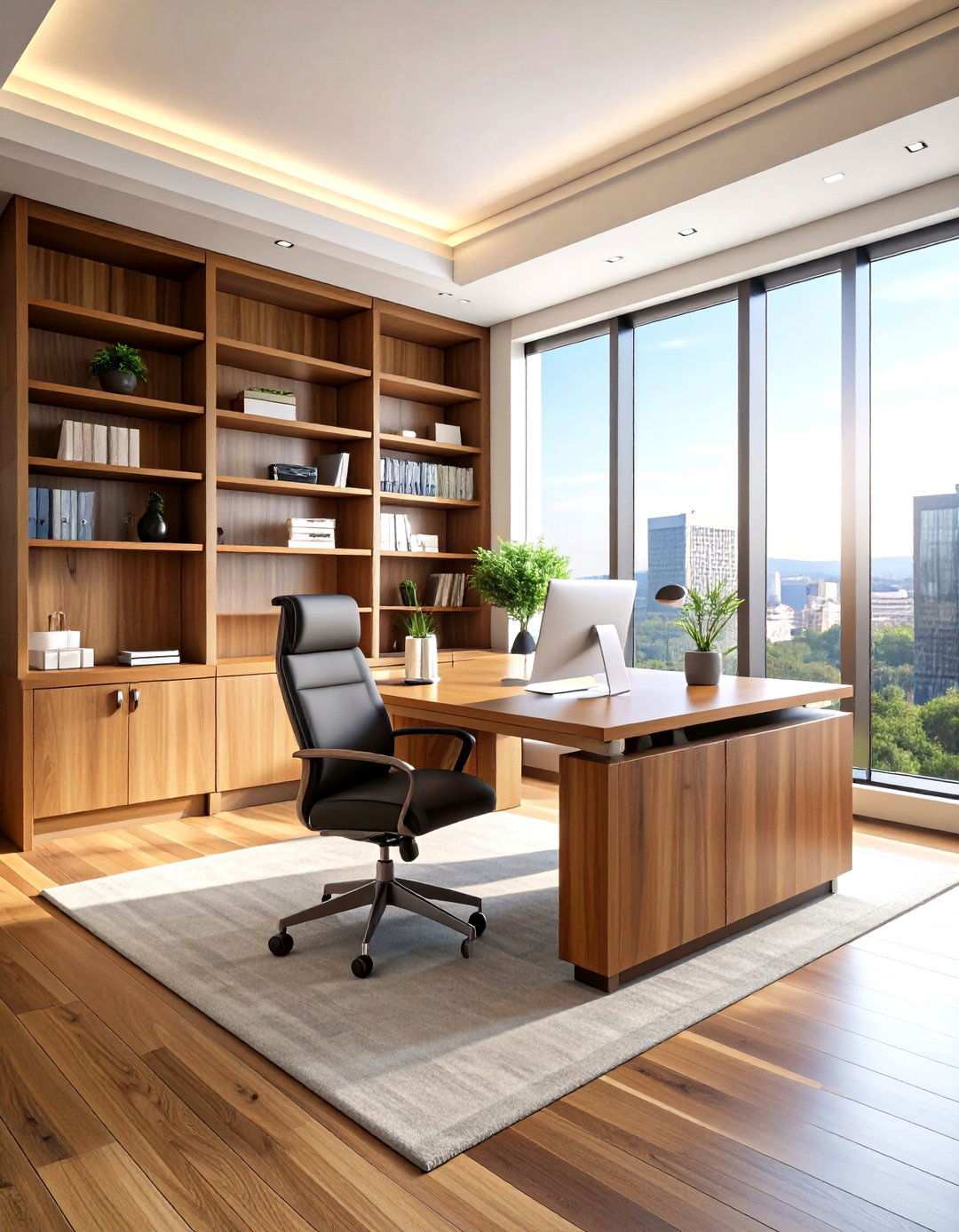 Executive Corner Office - 24 Home Office Ideas for Him
