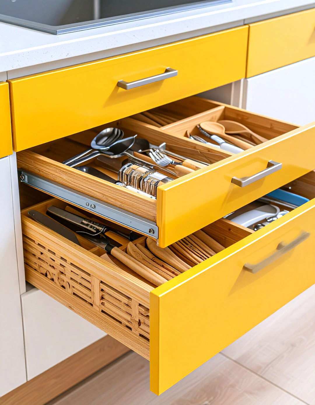 Expandable Drawer Divider Systems - 24 Small Kitchen Storage Ideas