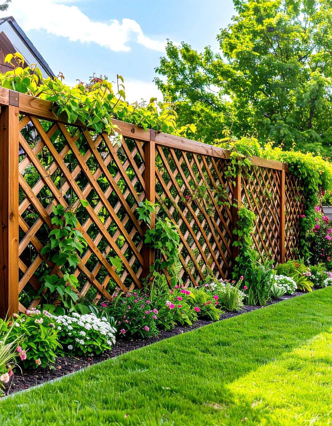Expandable Lattice Trellis Fencing - 24 Temporary Fence Ideas