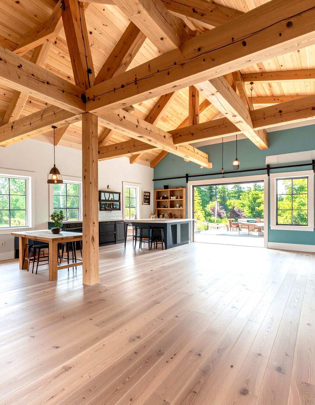 Exposed Beam Interior Design - 24 Rustic Garage Ideas