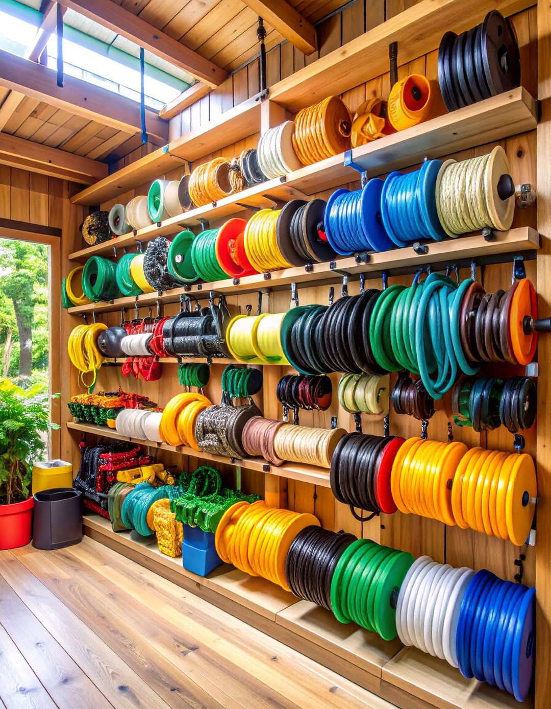Extension Cord Management System - 24 Shed Organization Ideas
