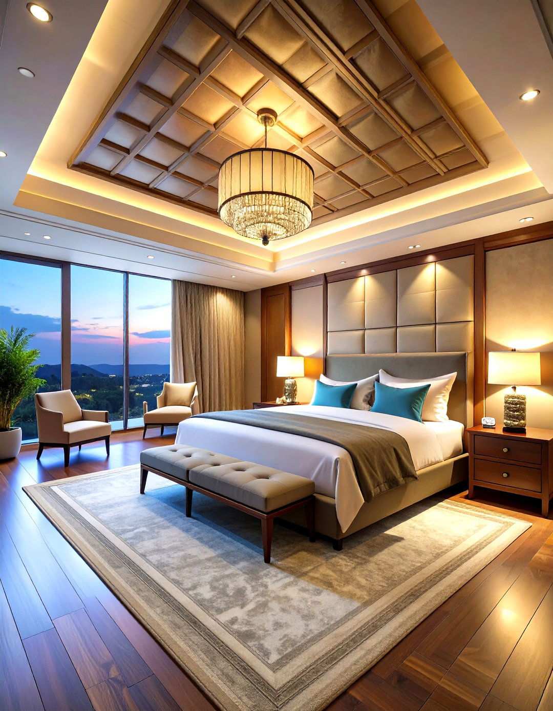 Fabric Panel Reverse Tray Luxury Bedroom - 24 Reverse Tray Ceiling Ideas