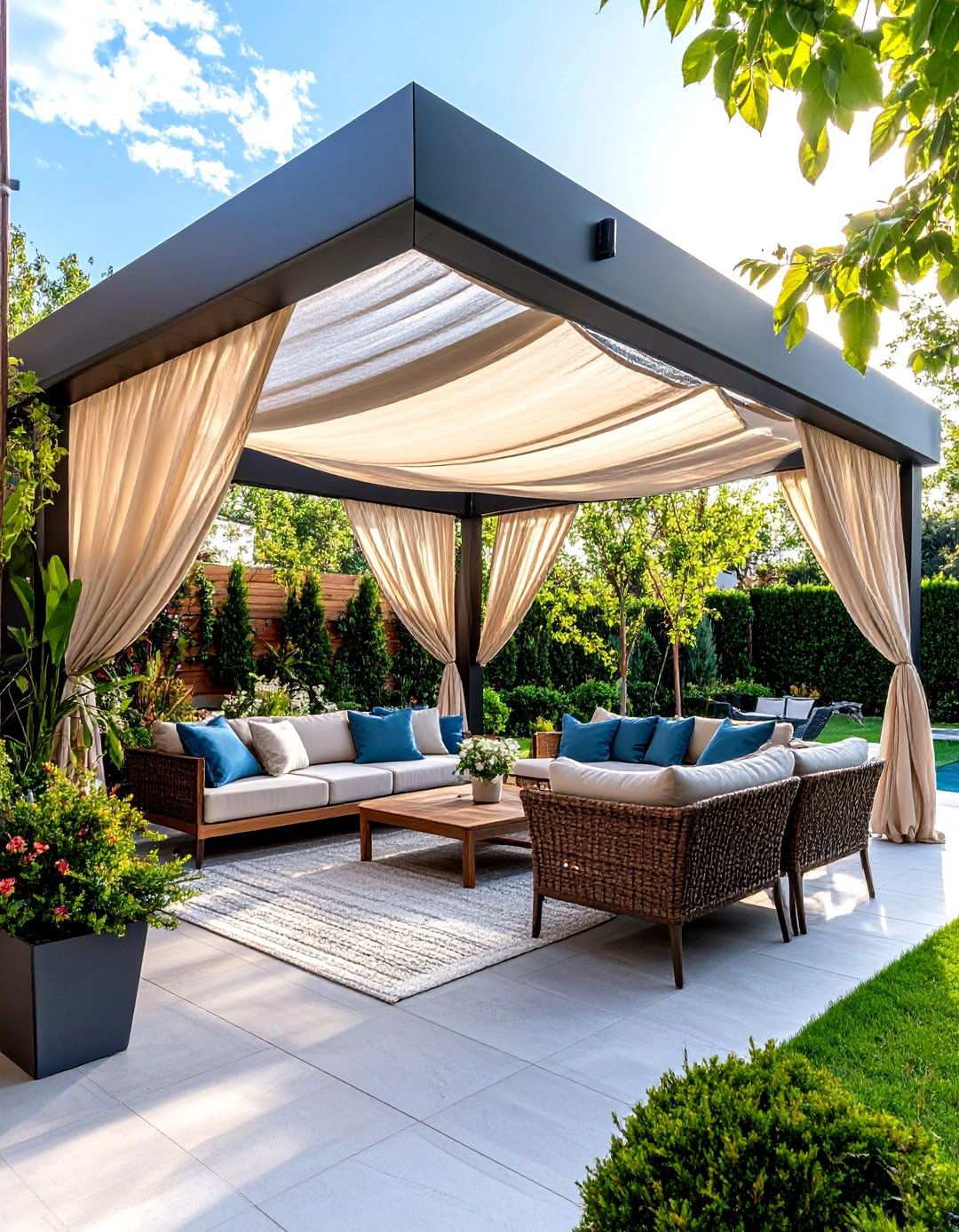 Fabric Pergola Canopy - 24 Pergola Roof Ideas