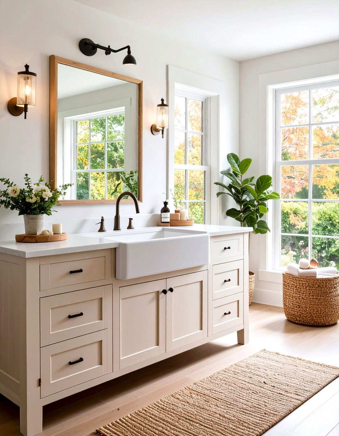 Farmhouse Apron Front Sinks - 24 Rustic Bathroom Ideas
