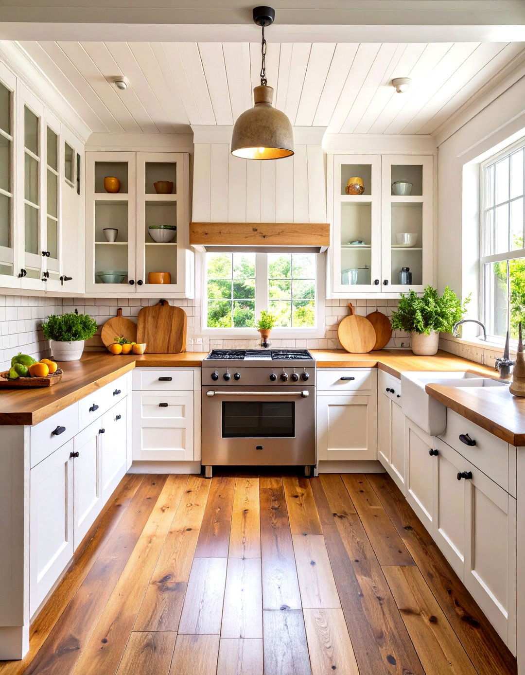Farmhouse Butcher Block Counter Kitchen - 24 Vintage Kitchen Ideas
