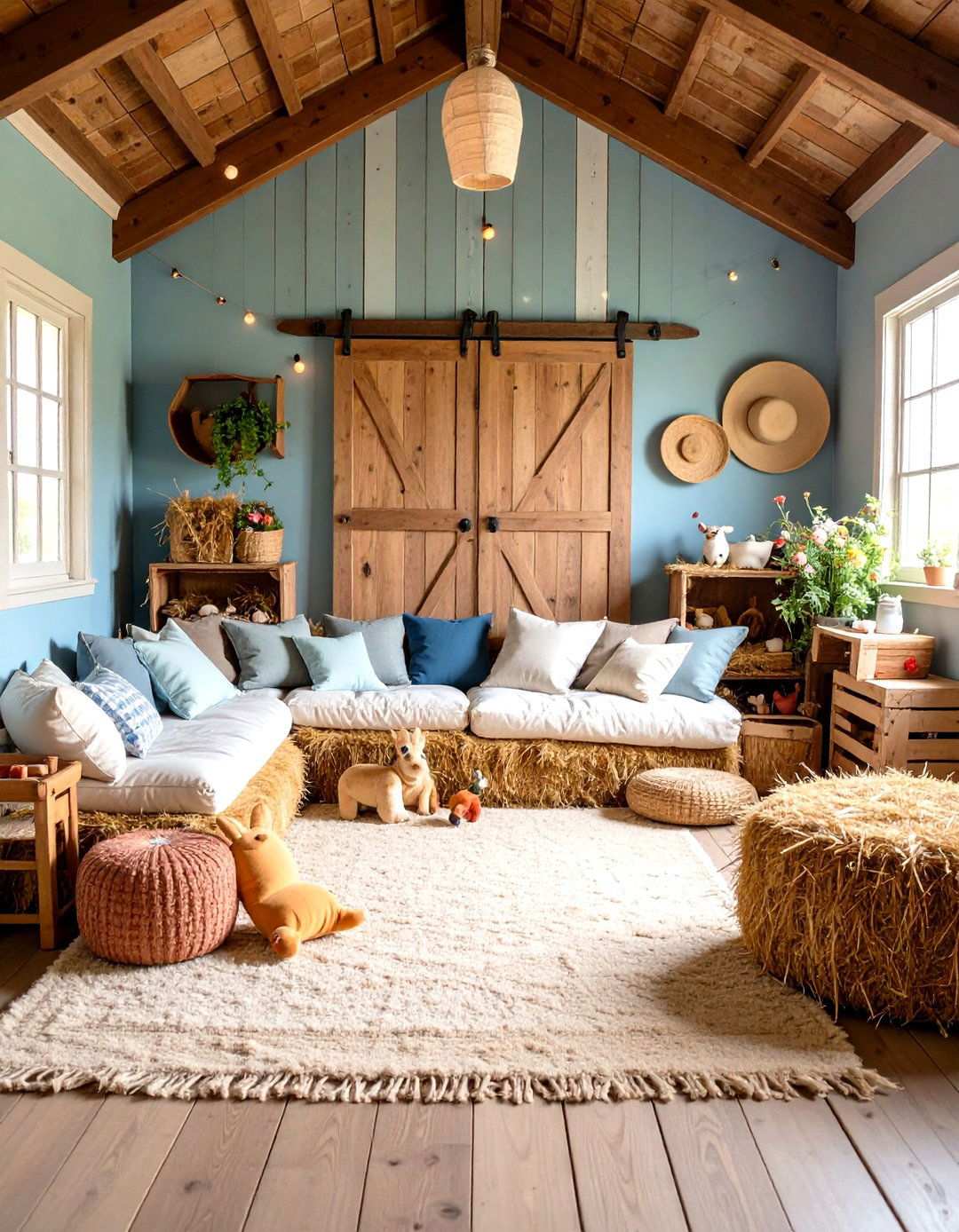 Farmhouse Country Reading Barn - 24 kids reading nook ideas