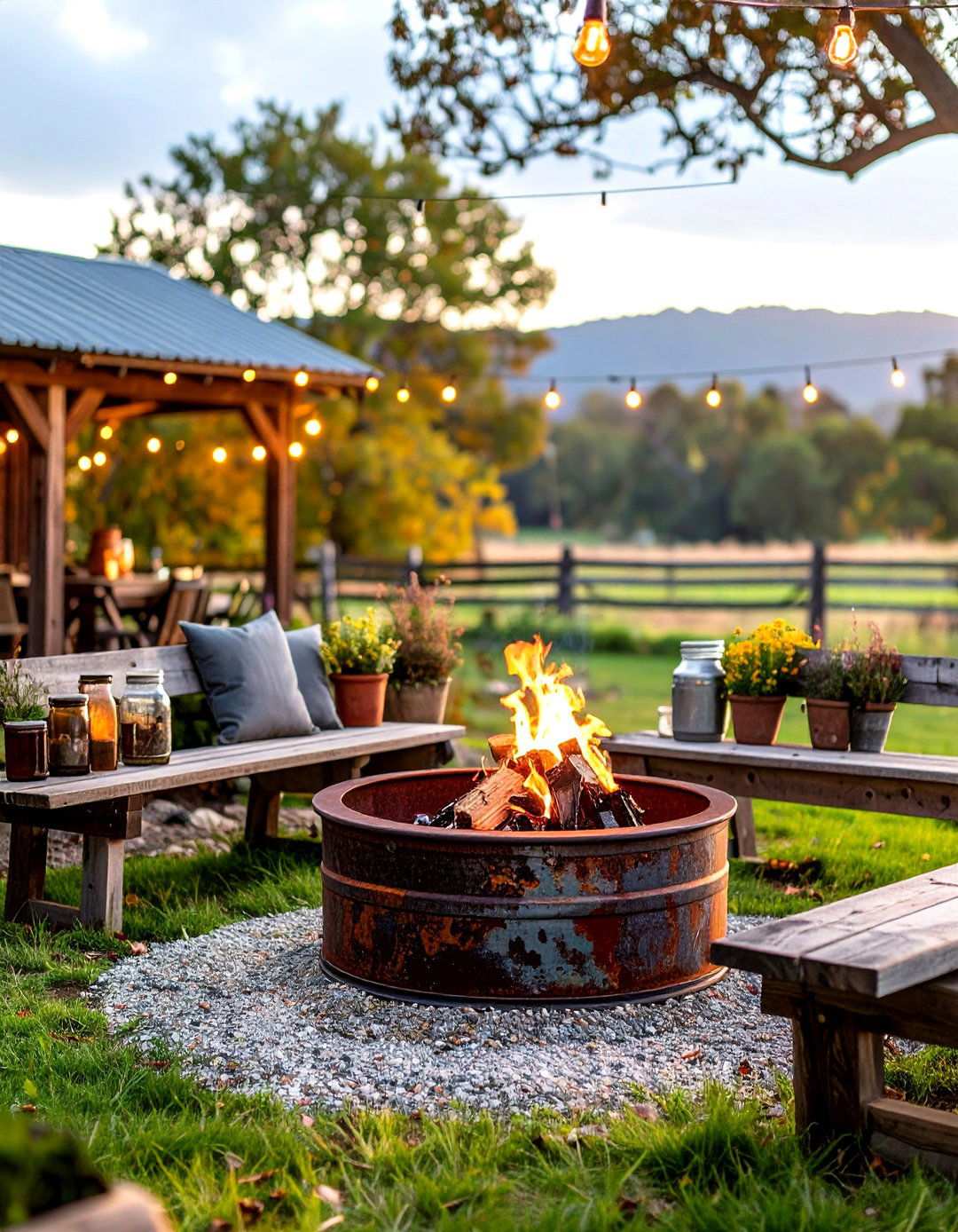 Farmhouse Galvanized Ring Style - 24 Wood Burning Fire Pit Ideas