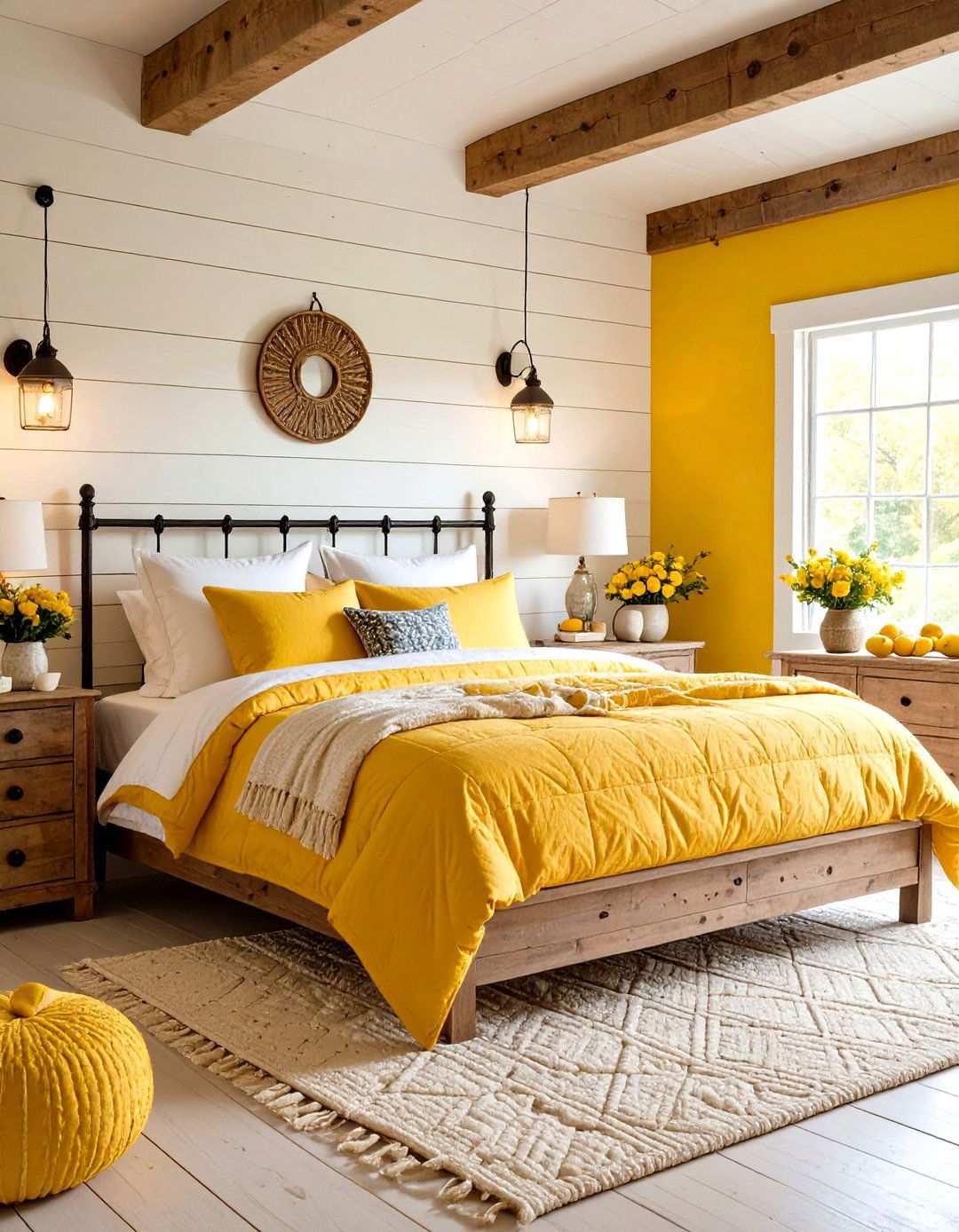 Farmhouse Lemon Cottage Charm - 24 Lemon Bedroom Ideas