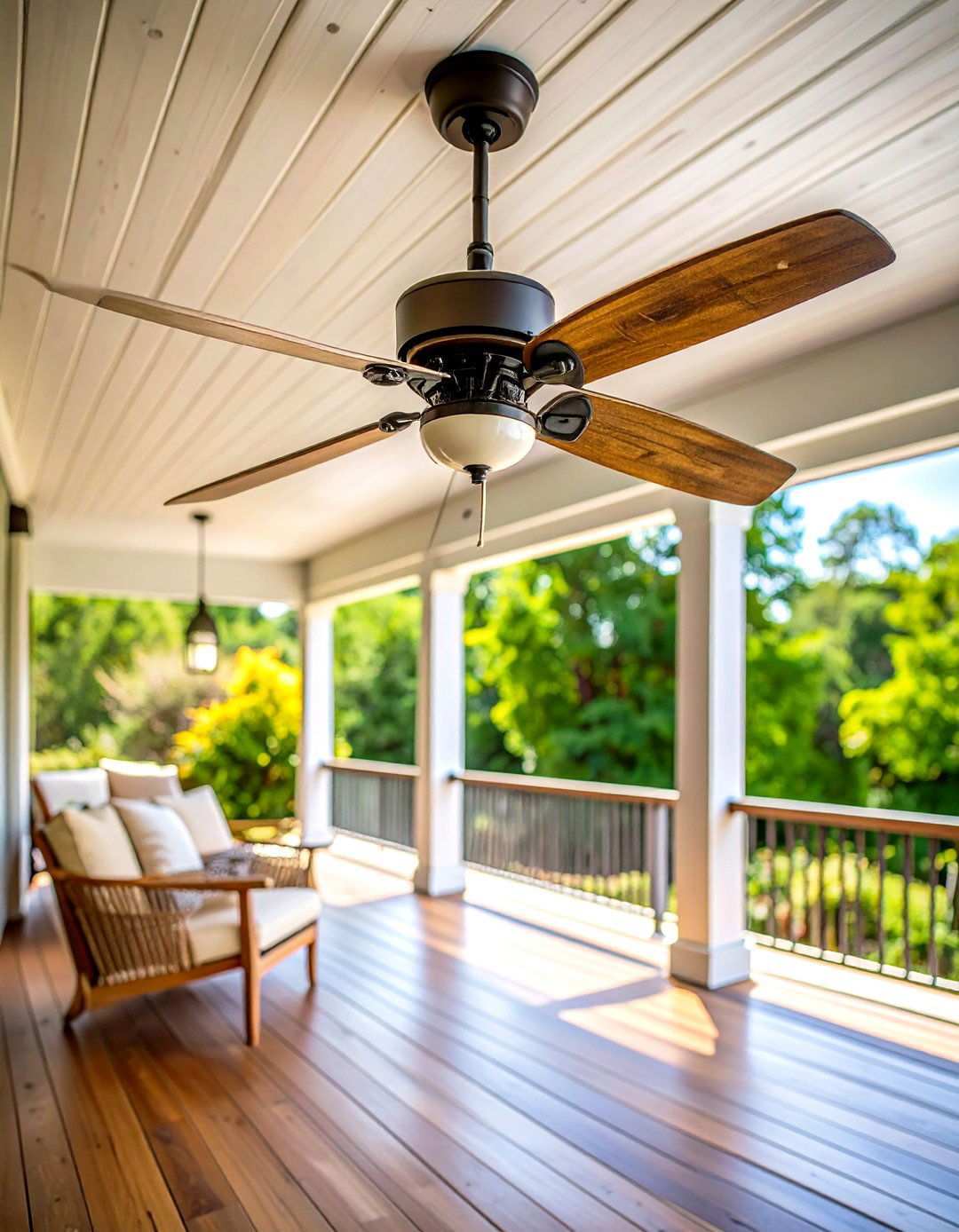 Farmhouse Patio Fan with Weathered Wood Blades - 24 Patio Fan Ideas
