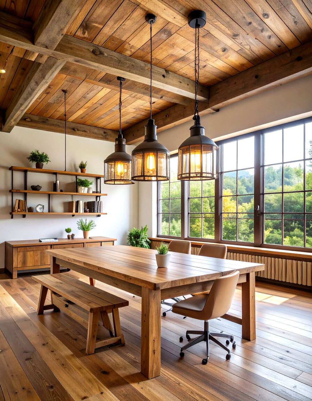 Farmhouse Pendant Light Fixtures - 24 Rustic Home Office Ideas