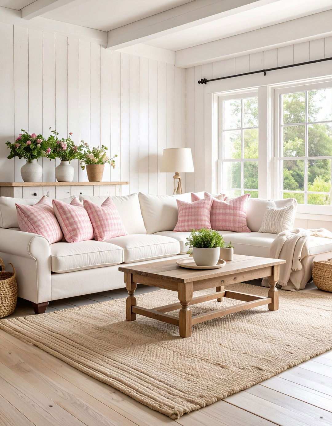 Farmhouse Pink Cottage Charm - 24 Pink Living Room Ideas