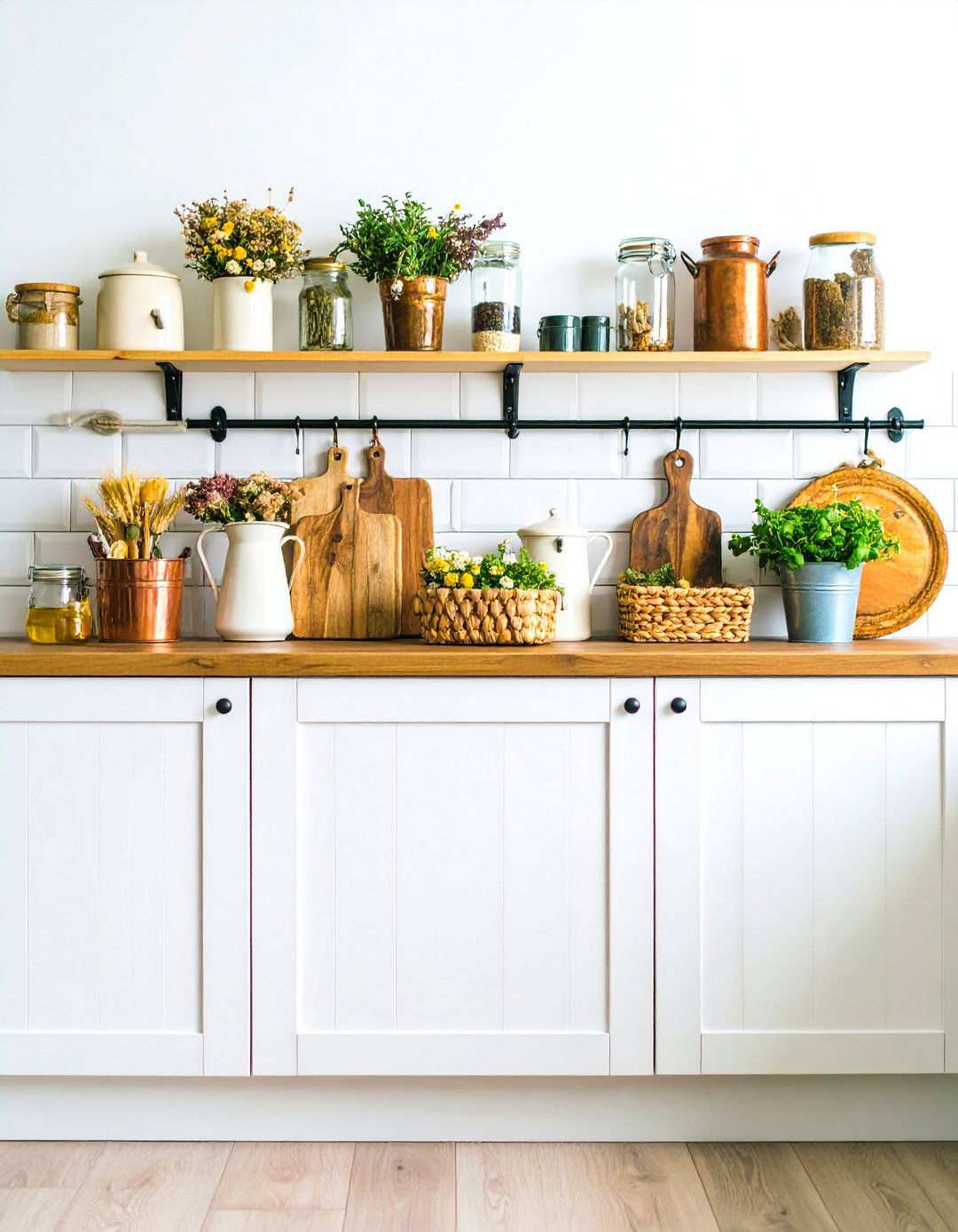 Farmhouse Rustic Counter Styling - 24 Kitchen Counter Decor Ideas