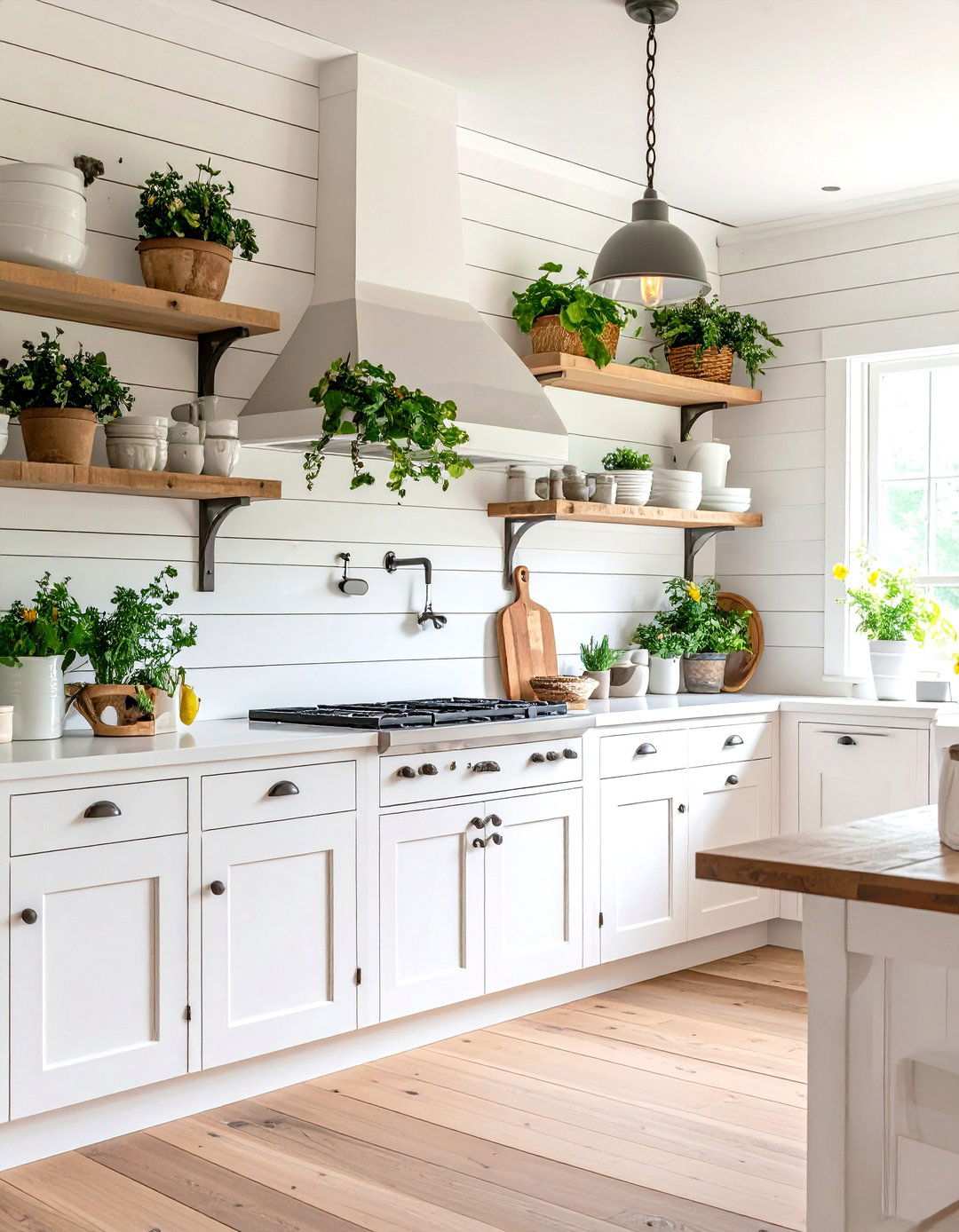 Farmhouse Shiplap Accent Wall - 24 Kitchen Wall Decor Ideas