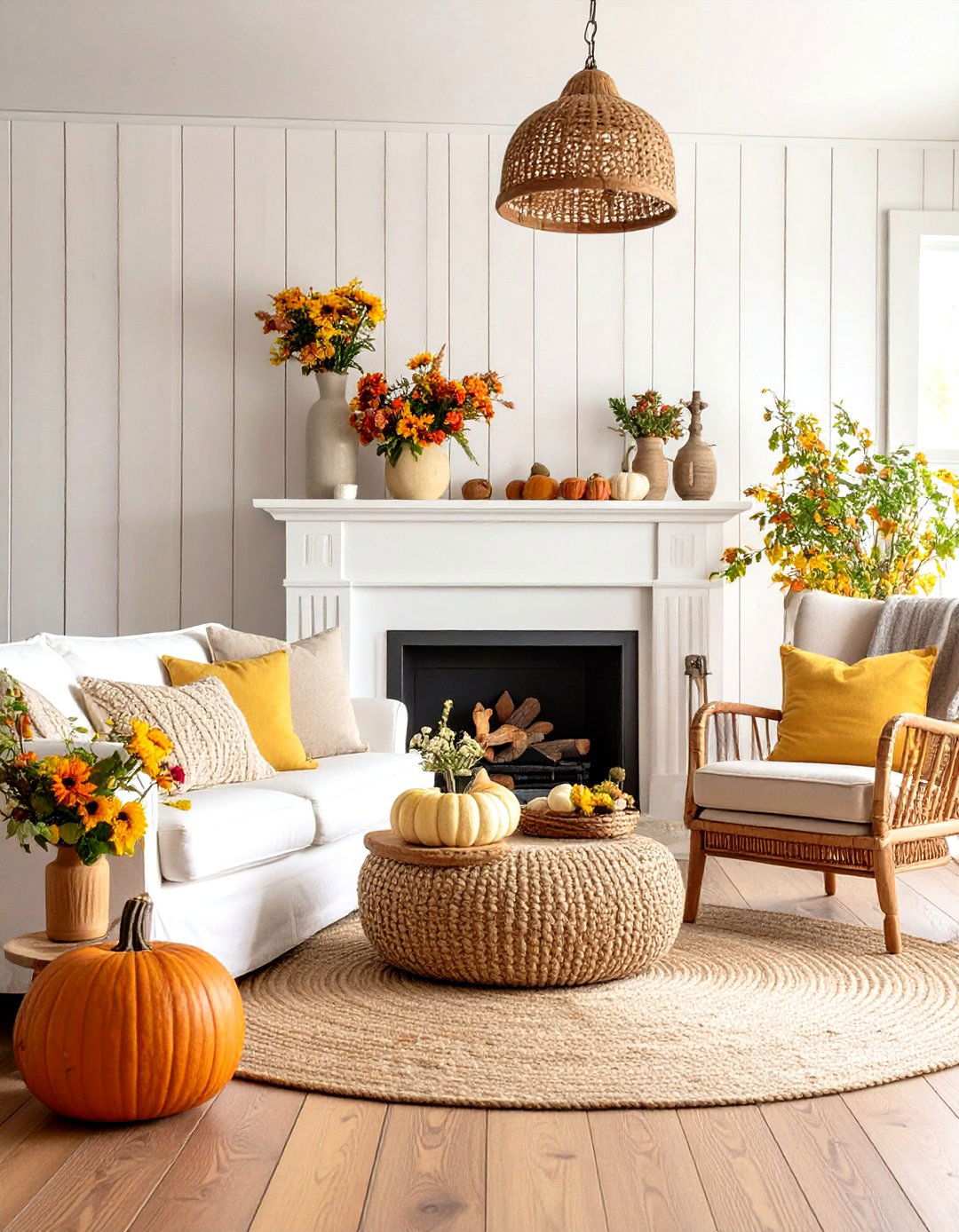 Farmhouse Shiplap Accent Wall - 24 Small Living Room Fireplace Ideas