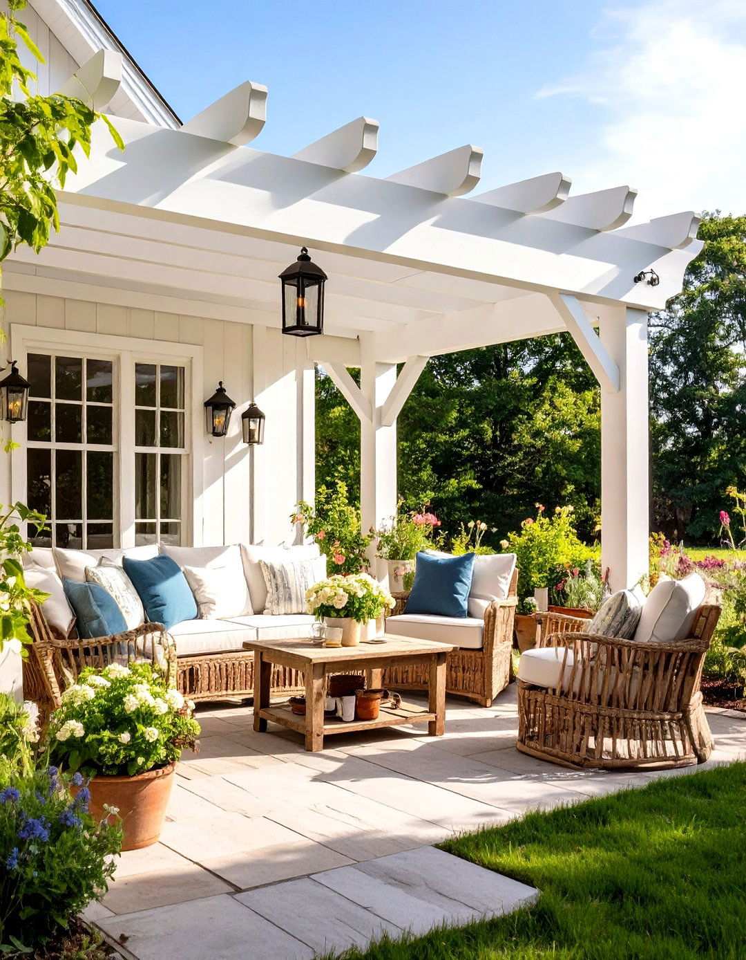 Farmhouse Style Pergola Charm - 24 Patio With a Pergola Ideas