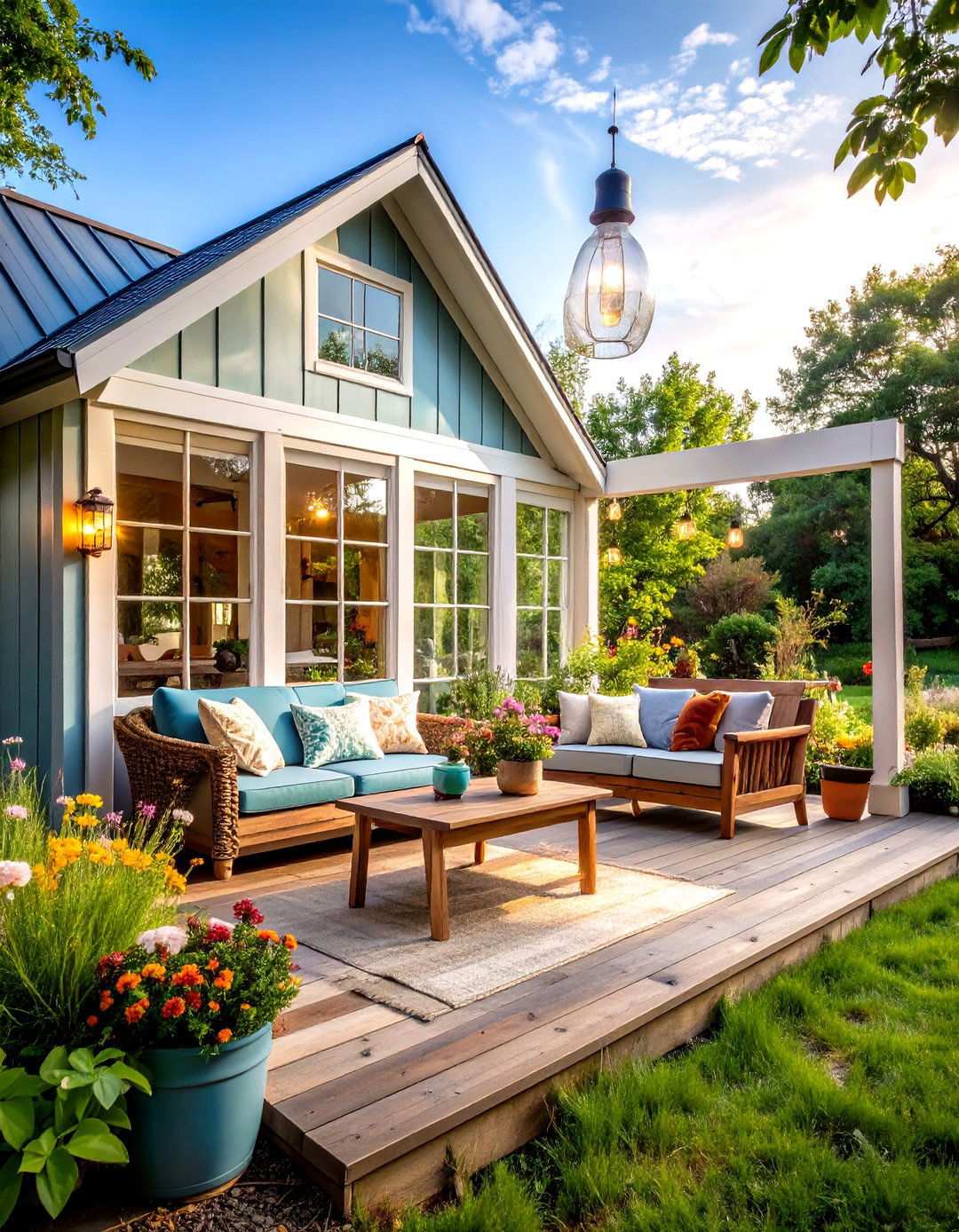Farmhouse Style Screened Homestead - 24 Screened-in Deck Ideas