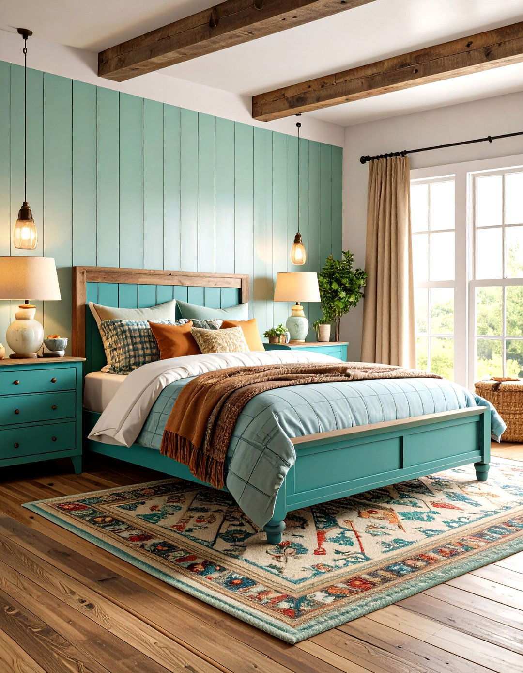 Farmhouse Turquoise Bedroom - 24 Turquoise Bedroom Ideas