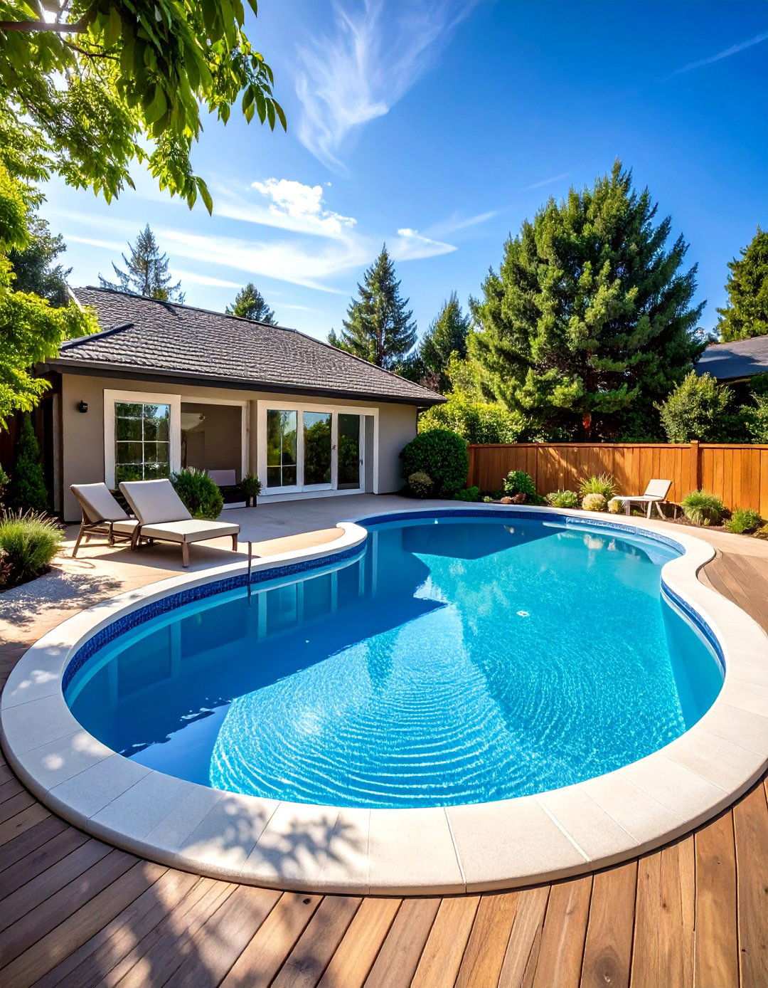 Fiberglass Kidney Shaped Pool Design - 24 Small Inground Pool Ideas