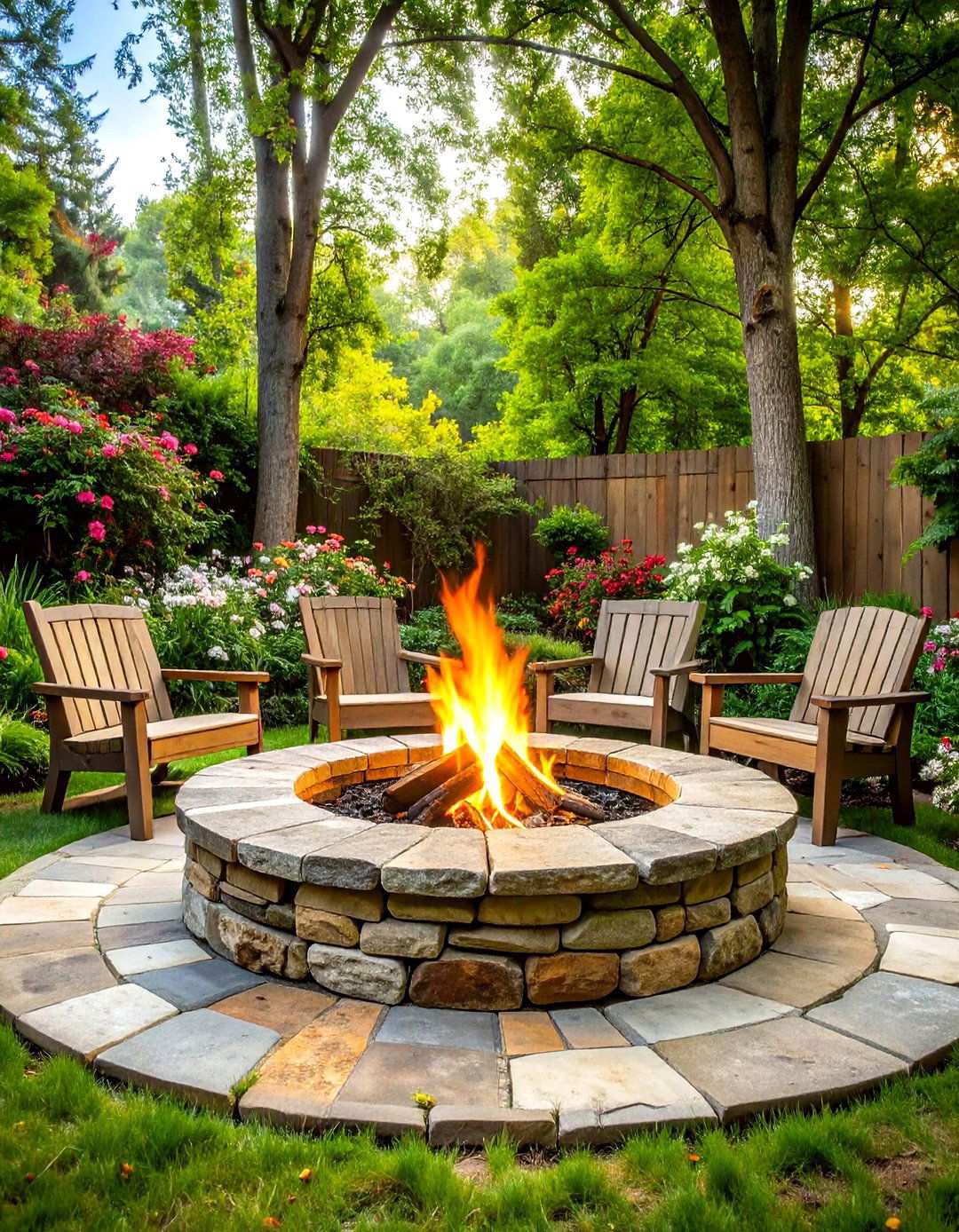 Fieldstone Circle Fire Pit - 24 Rock Fire Pit Ideas