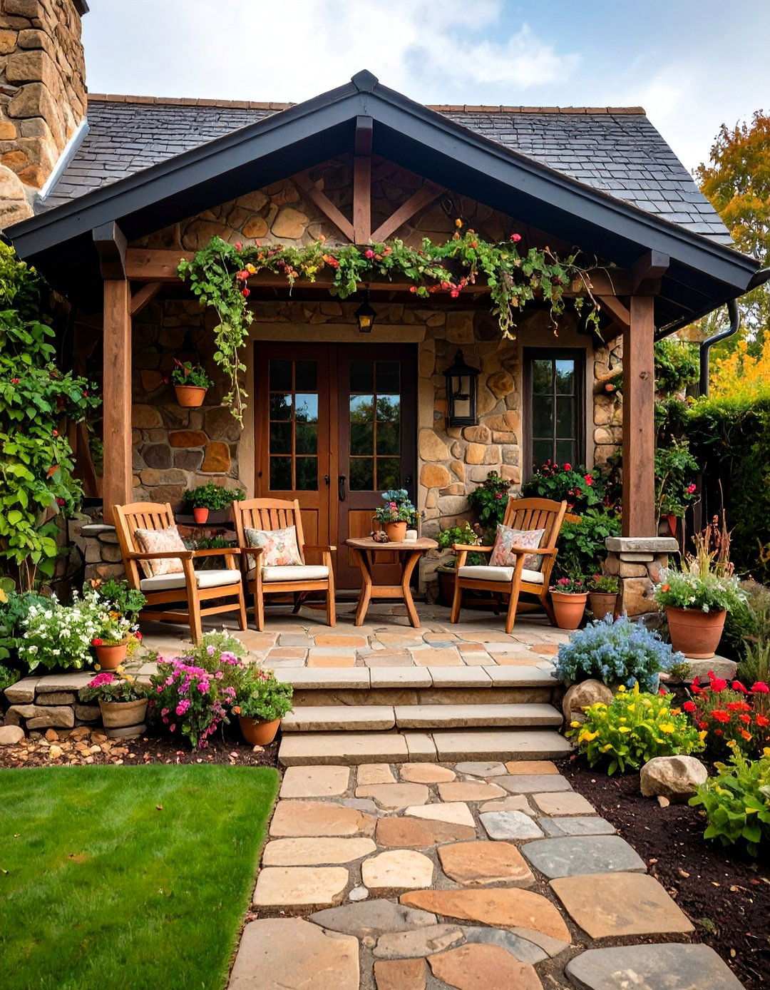 Fieldstone Cottage Appeal - 24 Stone Porch Ideas