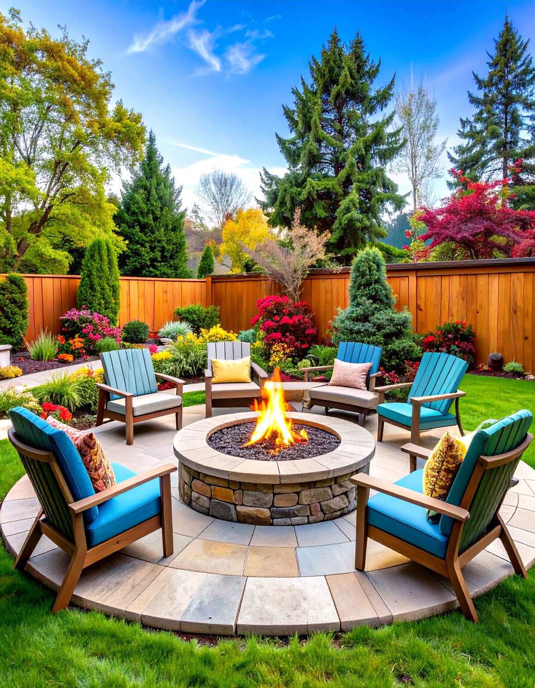Fire Feature Gathering Circle - 24 Large Backyard Ideas