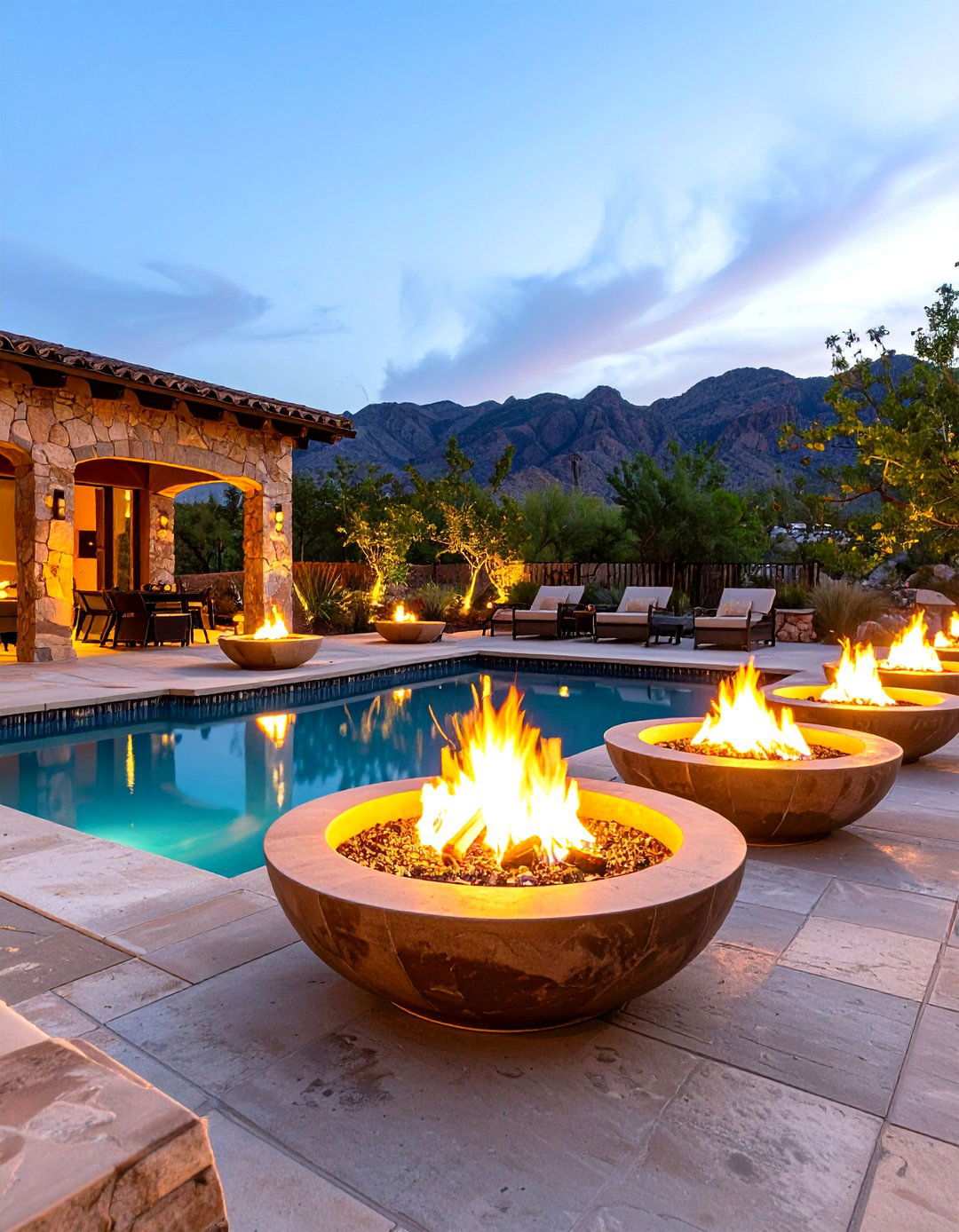 Fire Feature Paradise Design Spectacle - 24 Tropical Pool Landscaping Ideas