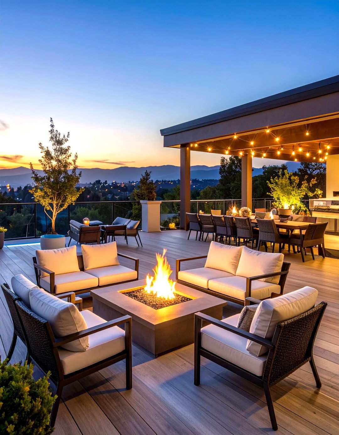 Fire Feature Terrace Focal Point - 24 Terrace Design Ideas
