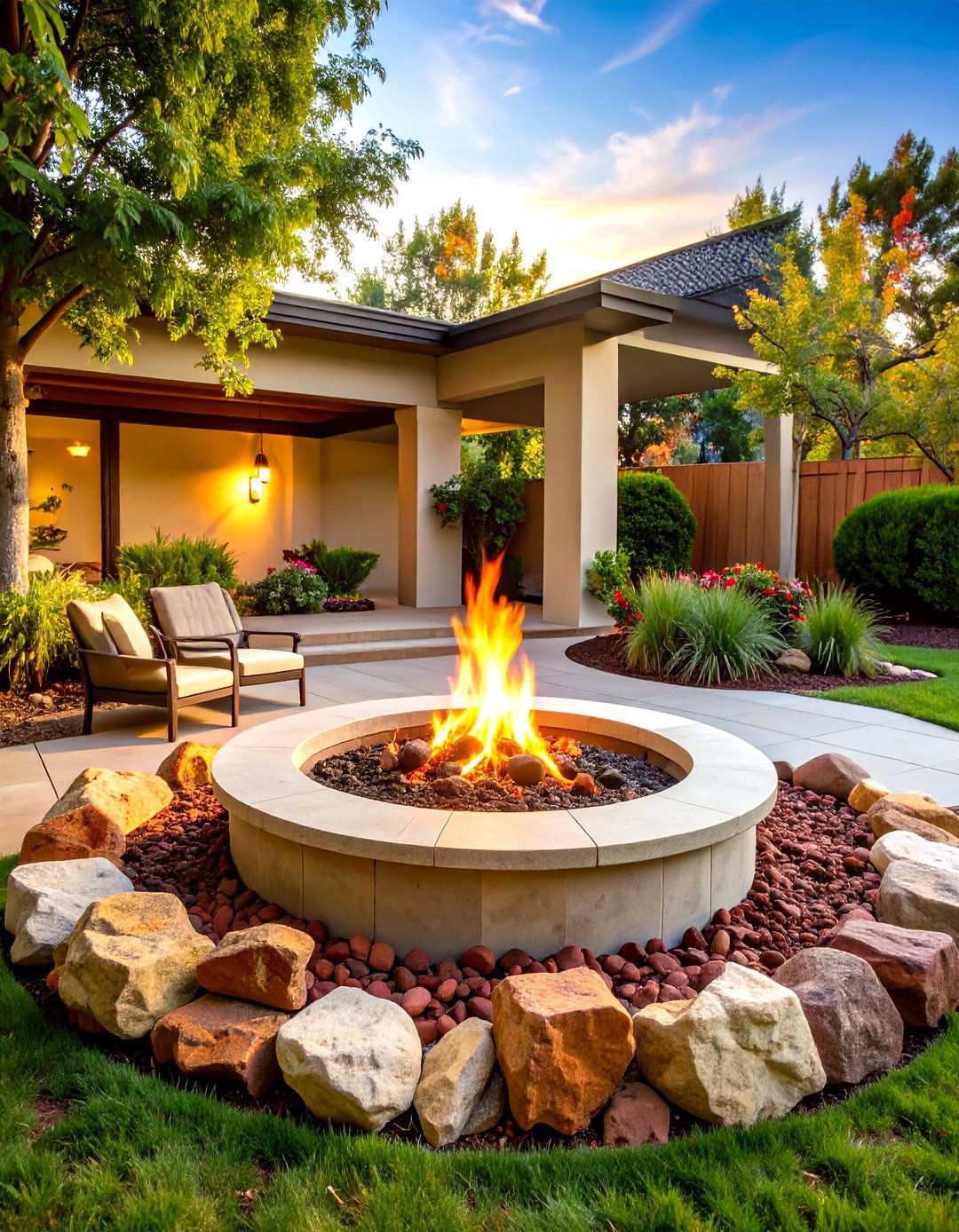 Fire Pit Base and Surround - 24 Red Lava Rock Landscaping Ideas