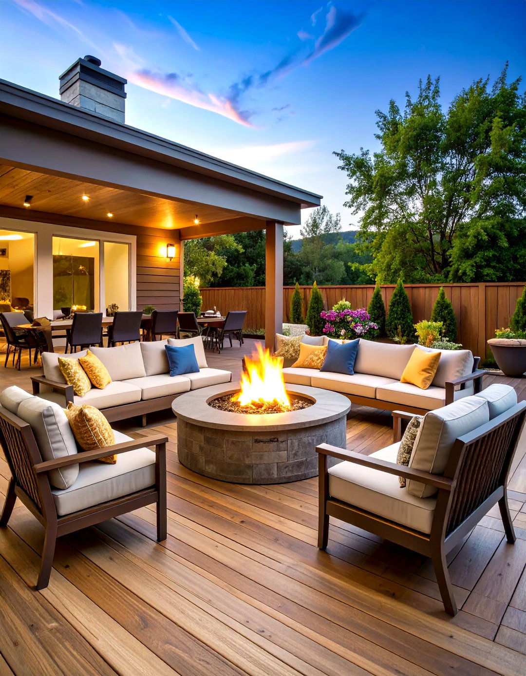 Fire Pit Entertainment Deck - 24 Large Deck Ideas