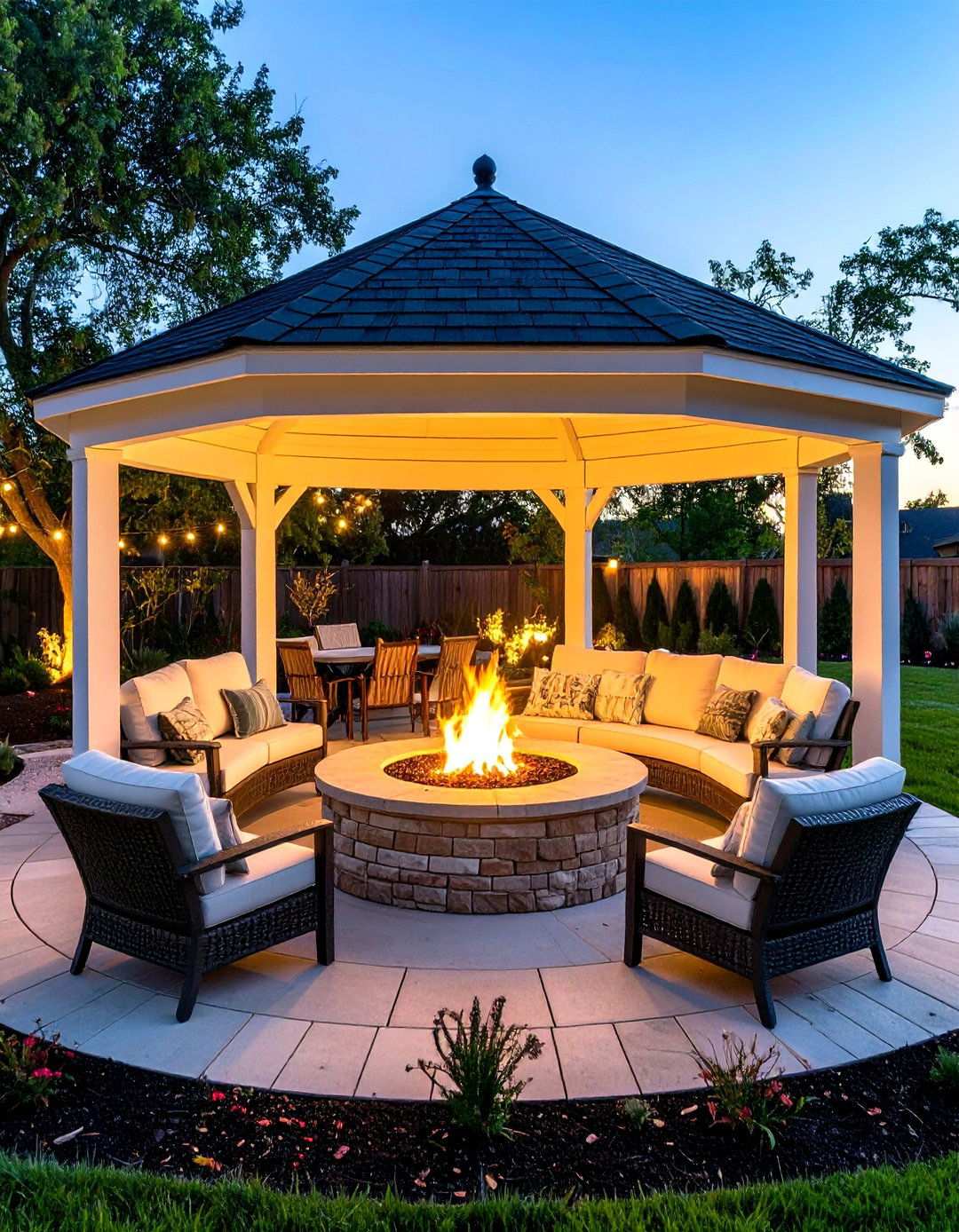 Fire Pit Gazebo for Cozy Evening Gatherings - 24 patio with a gazebo ideas