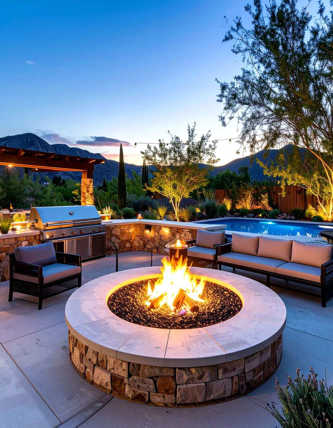 Fire Pit Integration with Cooking Station - 24 Summer Kitchen Ideas