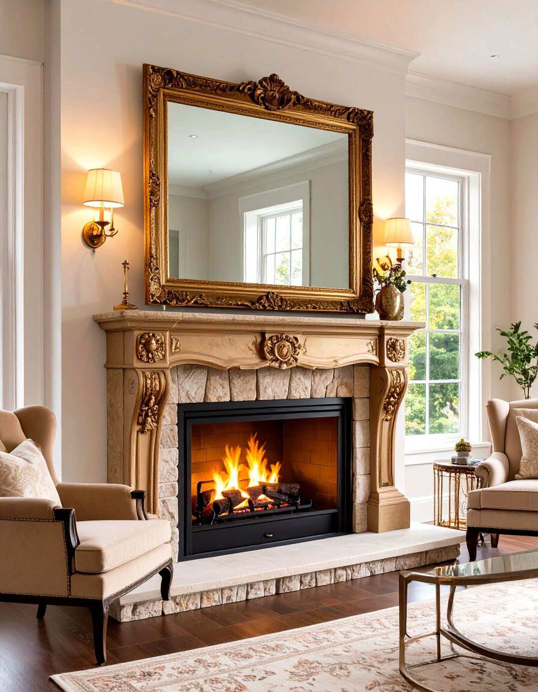Fireplace Mantel Statement Mirrors - 24 Living Room Mirror Ideas