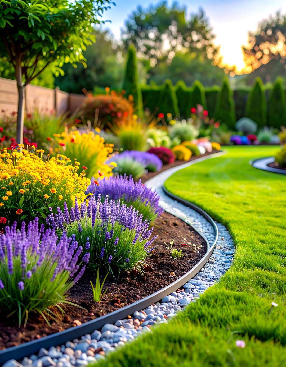 Flexible Steel Garden Edging - 24 Modern Garden Edging Ideas