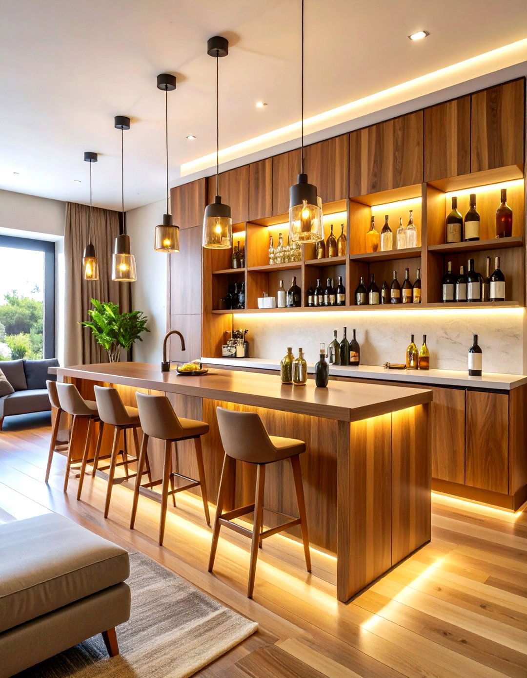 Floating Bar Cabinet Design - 24 Mini Bar Ideas