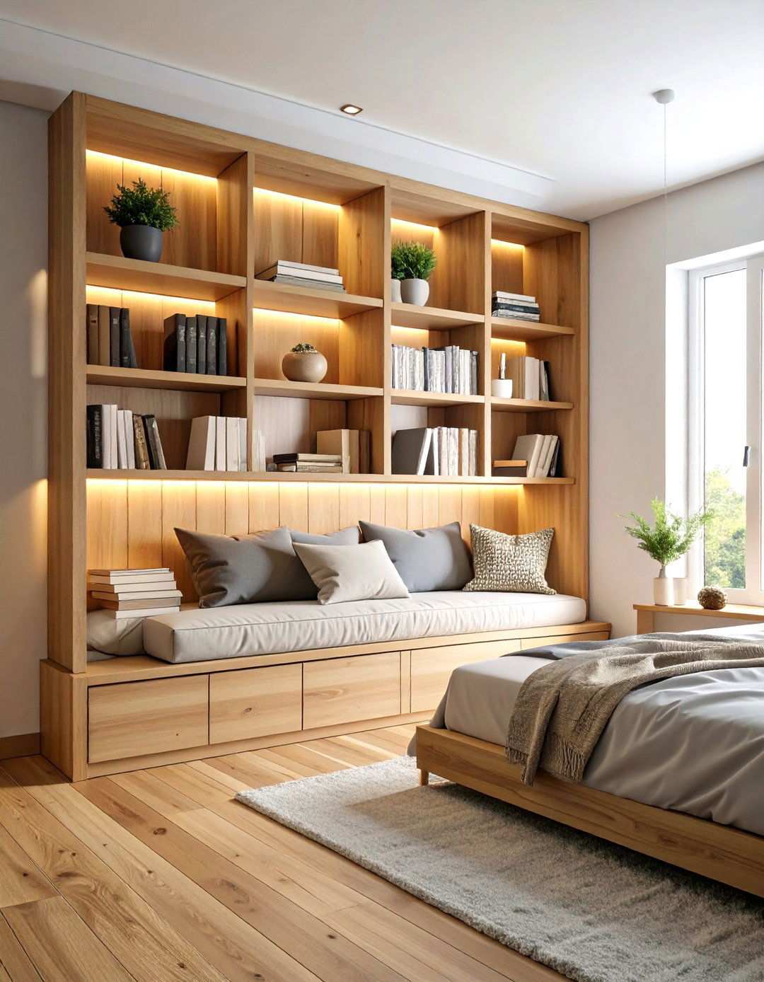 Floating Bookshelf Reading Nook - 24 Wall Niche Ideas