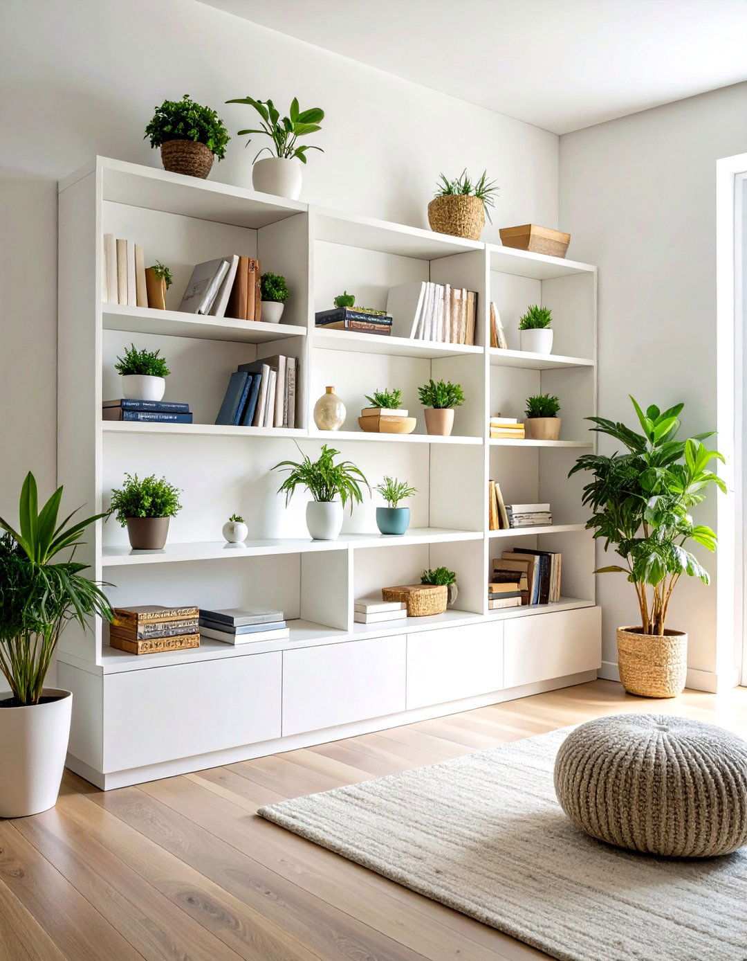 Floating Corner Shelves - 24 Living Room Storage Ideas