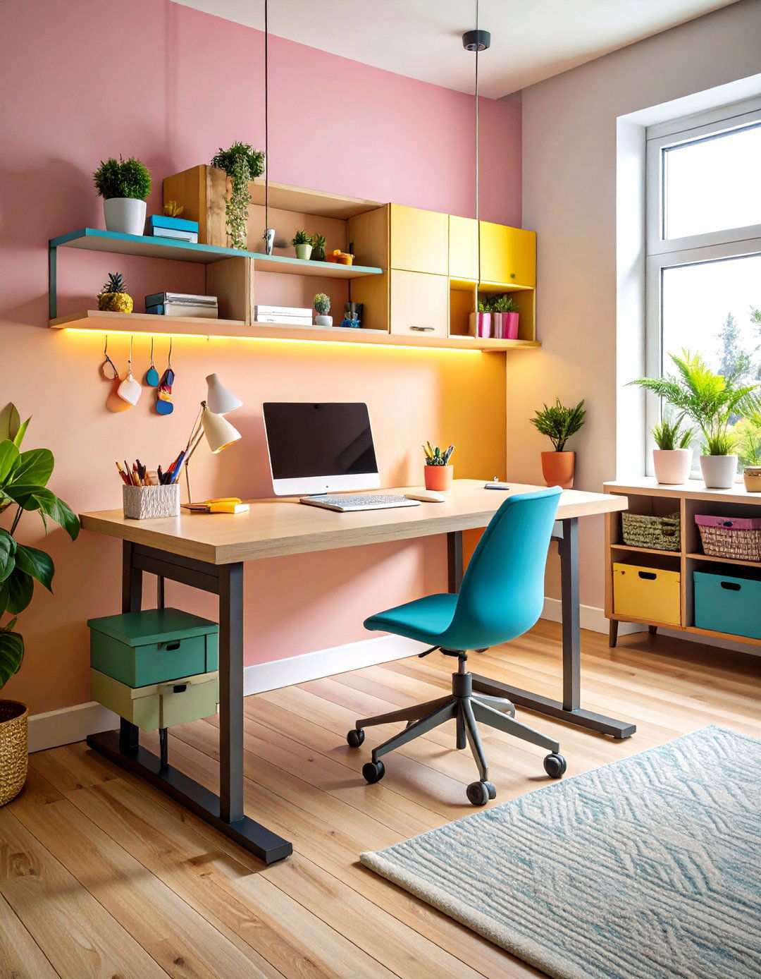 Floating Desk Configuration - 24 Small Craft Room Ideas