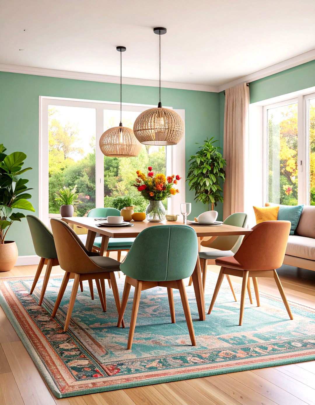 Floating Furniture Layout - 24 Small Dining Room Ideas