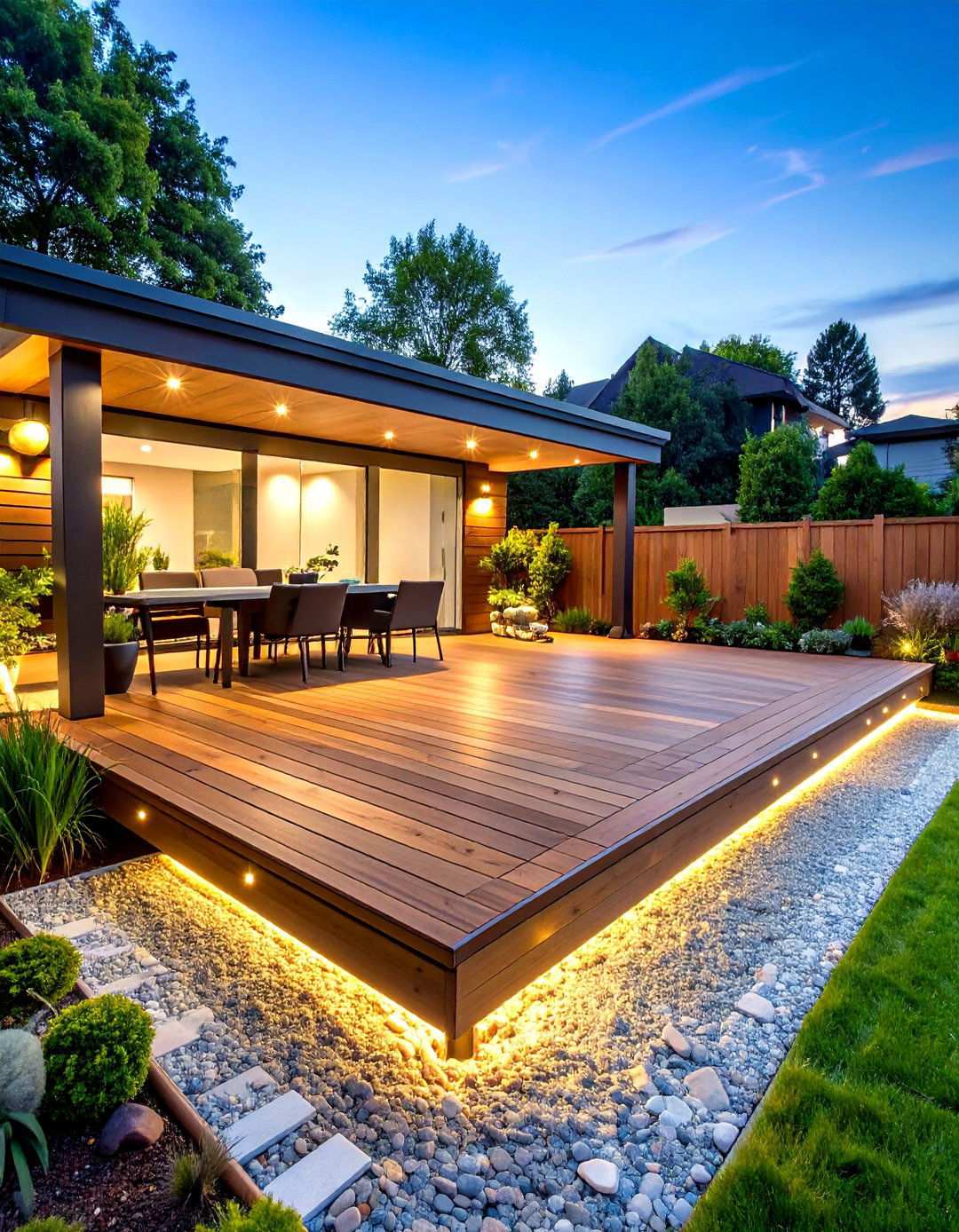 Floating Ground Level Deck Platform - 24 Wood Deck Ideas