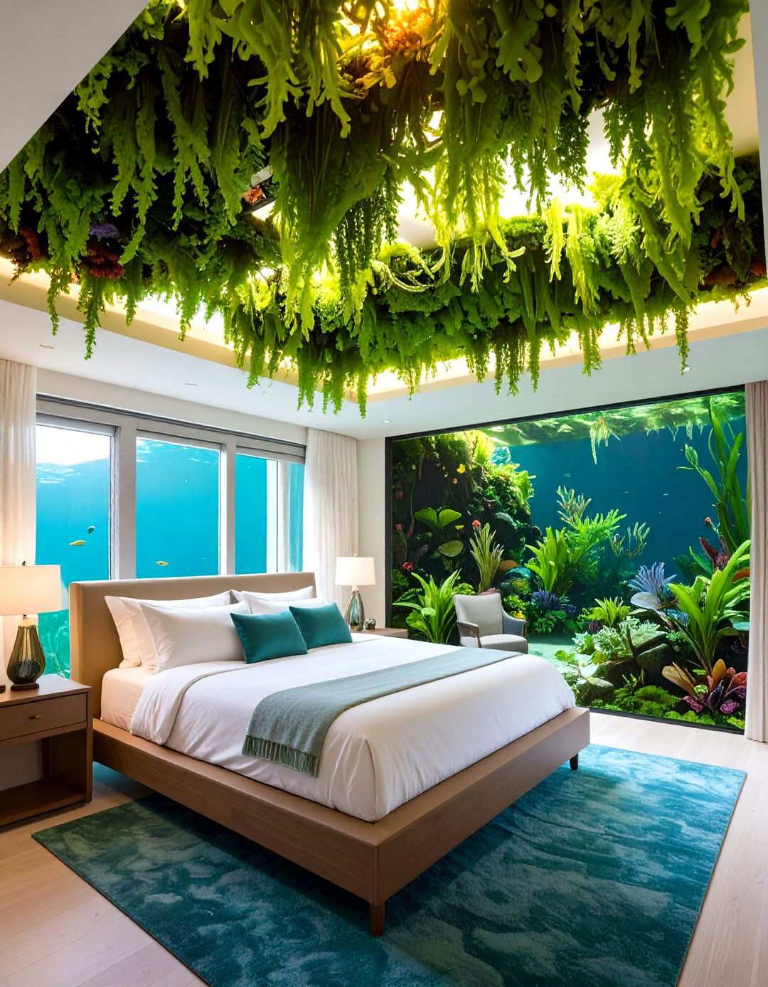 Floating Kelp Forest Ceiling Installation - 24 Mermaid Bedroom Ideas