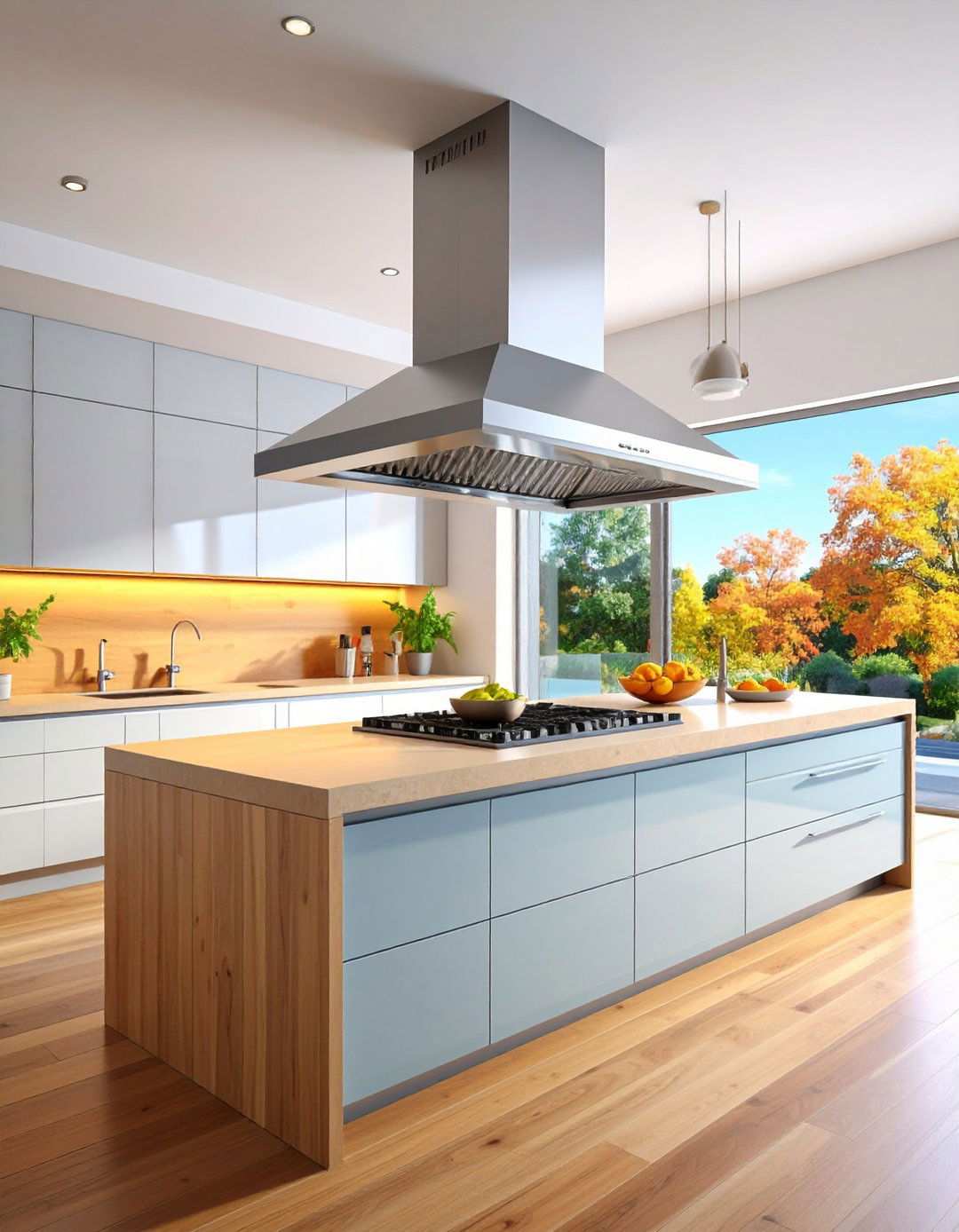 Floating Modern Island Hood - 24 Range Hood Ideas