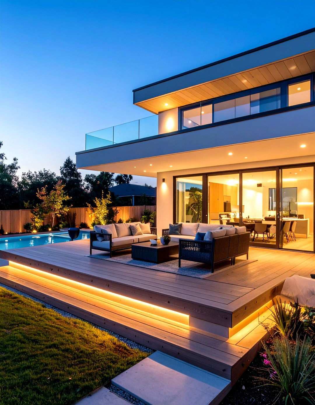 Floating Modern Porch with Cantilever Design - 24 Modern Front Porch Ideas