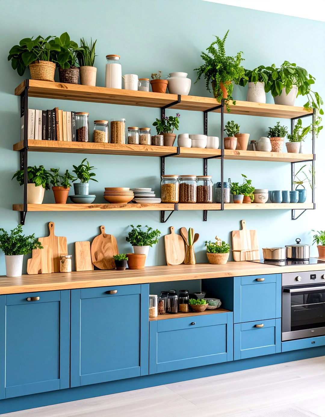 Floating Shelf Display System - 24 Small Galley Kitchen Ideas on a Budget