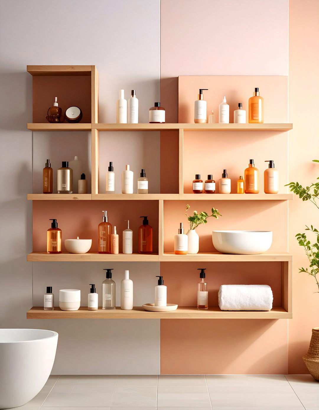 Floating Shelf Display System - 24 vanity organization ideas