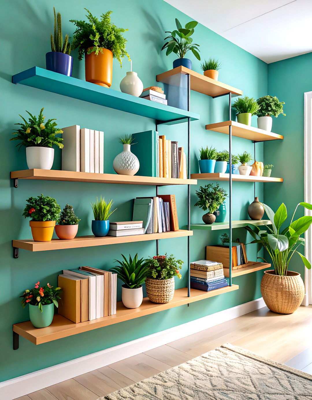 Floating Shelf Displays - 24 Narrow Hallway Ideas