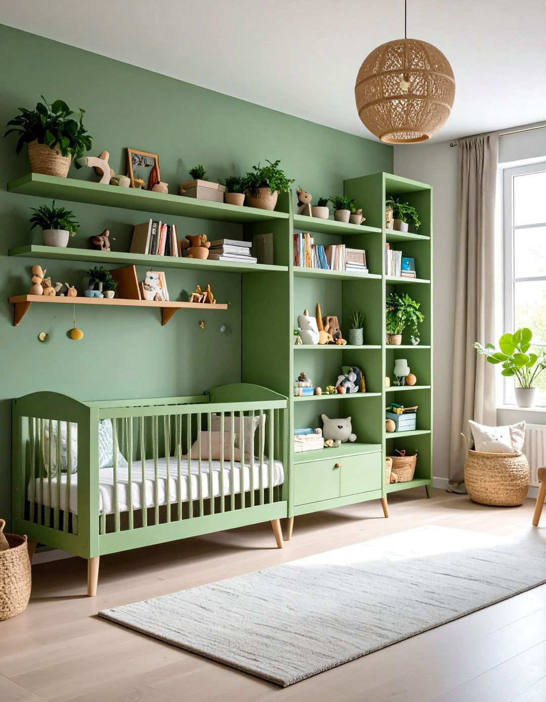 Floating Shelf Showcase - 24 Sage Green Nursery Ideas