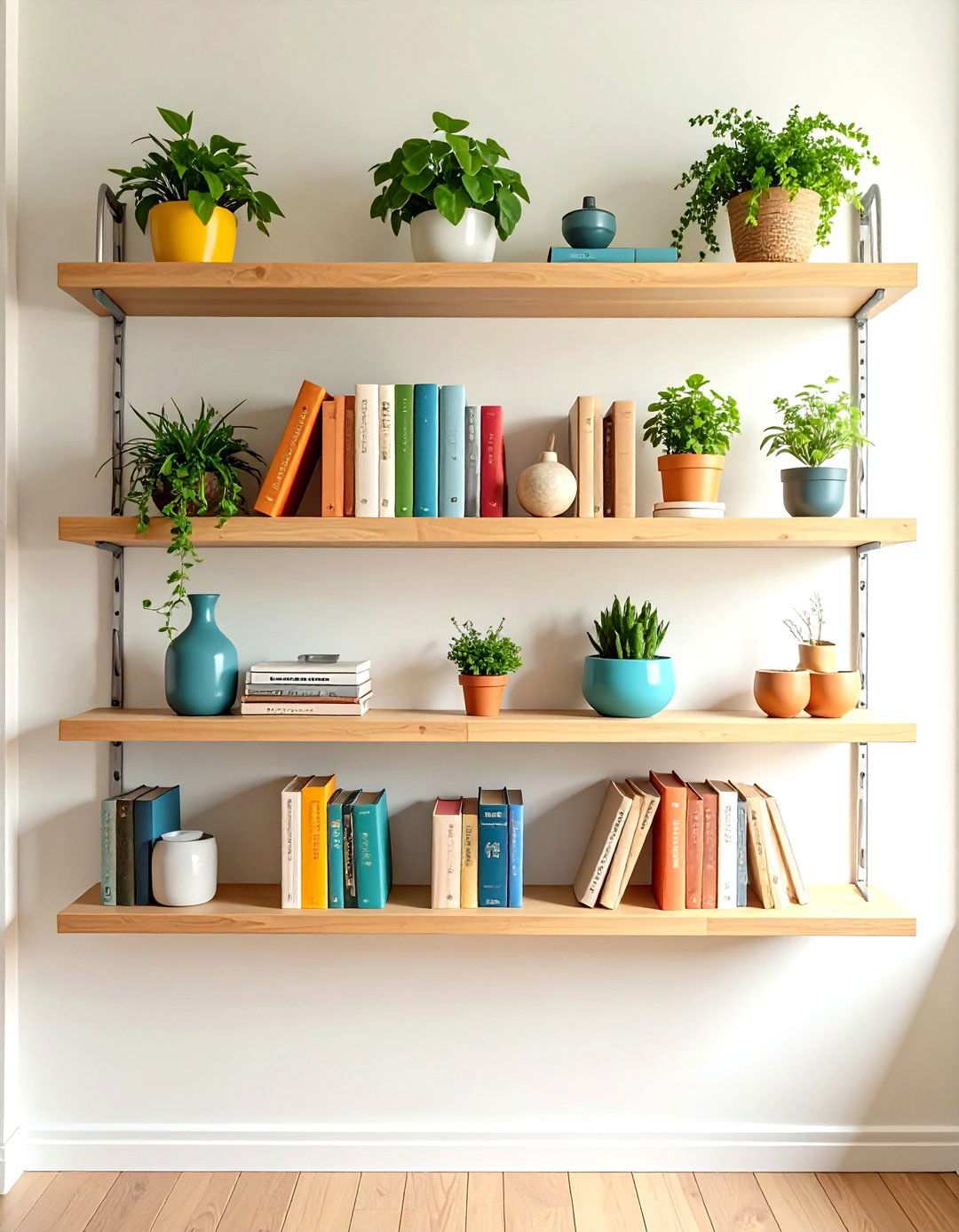 Floating Shelves Organization - 24 Minimalist Dorm Room Ideas