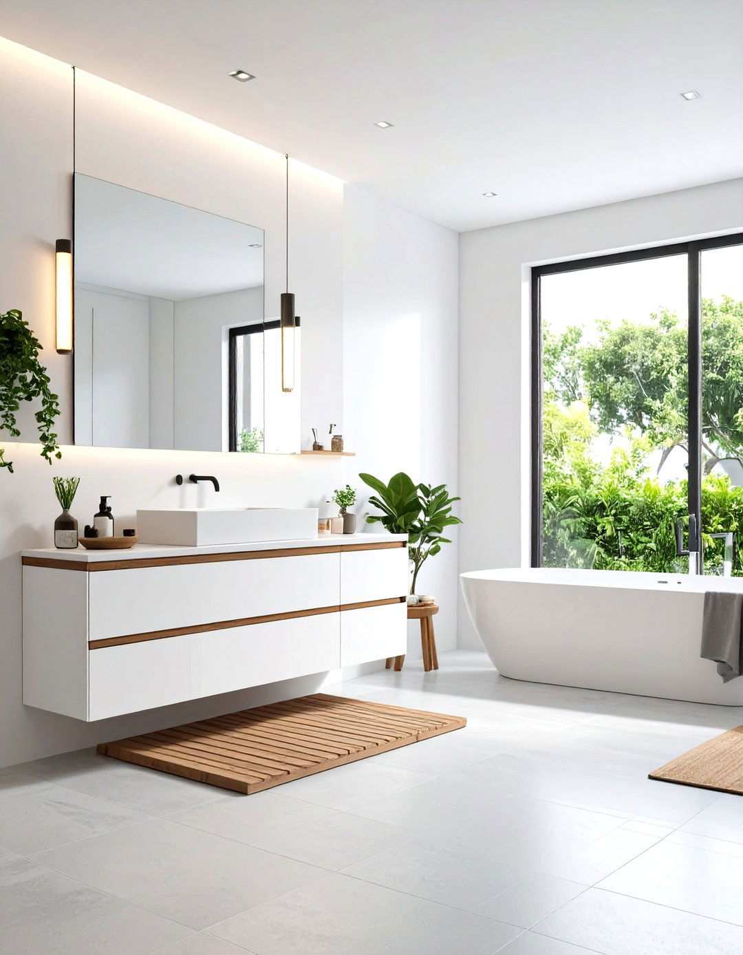 Floating Vanity Bathroom Modernity - 24 Neutral Bathroom Ideas
