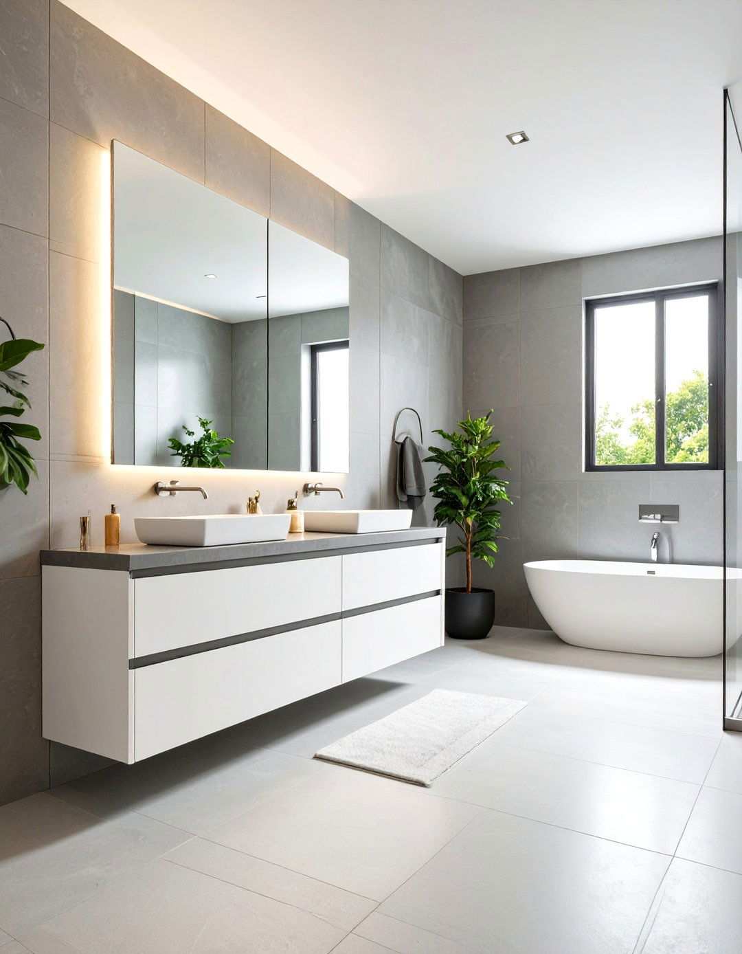 Floating Vanity Modern Layout - 24 Jack and Jill Bathroom Ideas