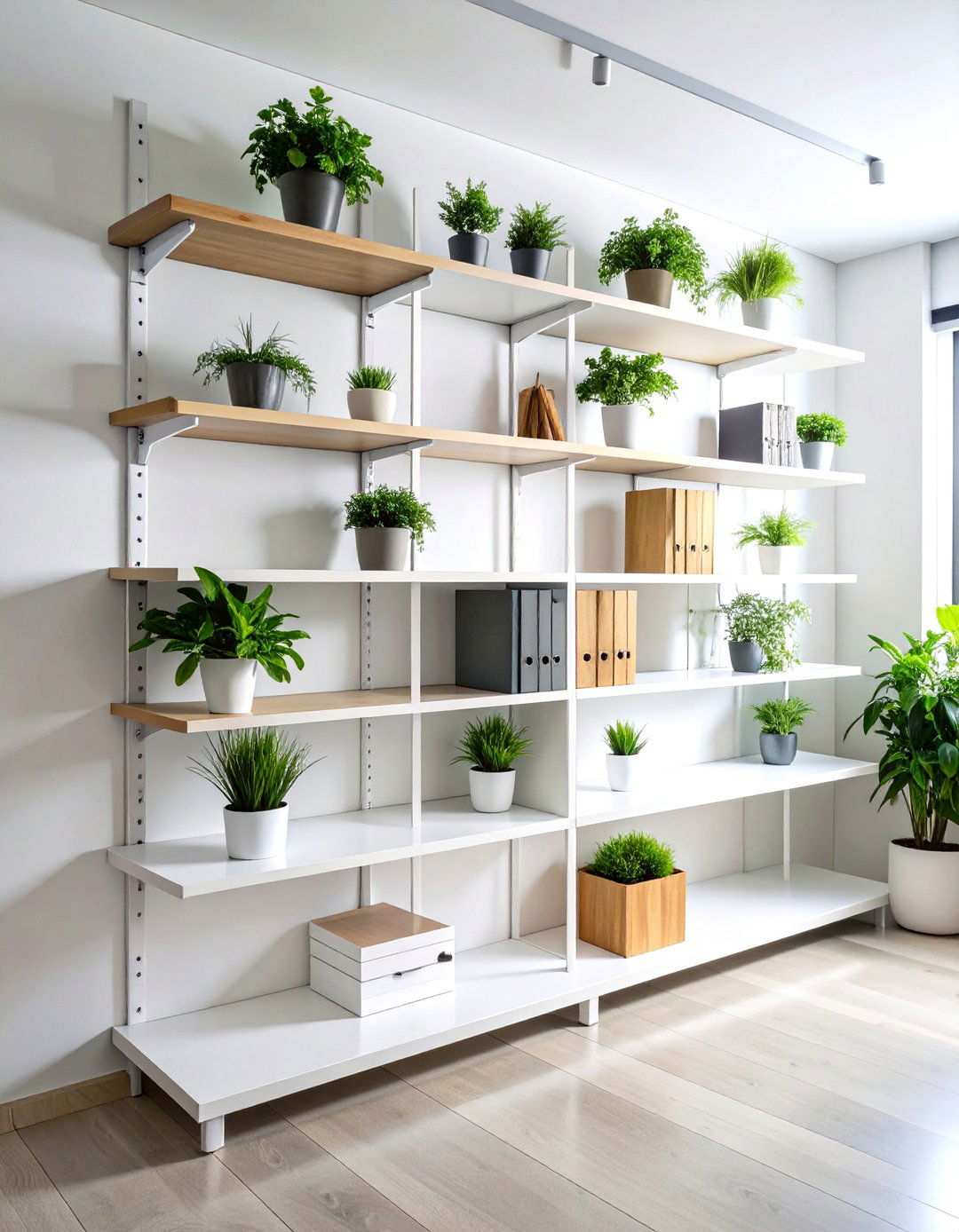 Floating Wall Shelves for Minimalist Workspace - 24 Office Shelving Ideas